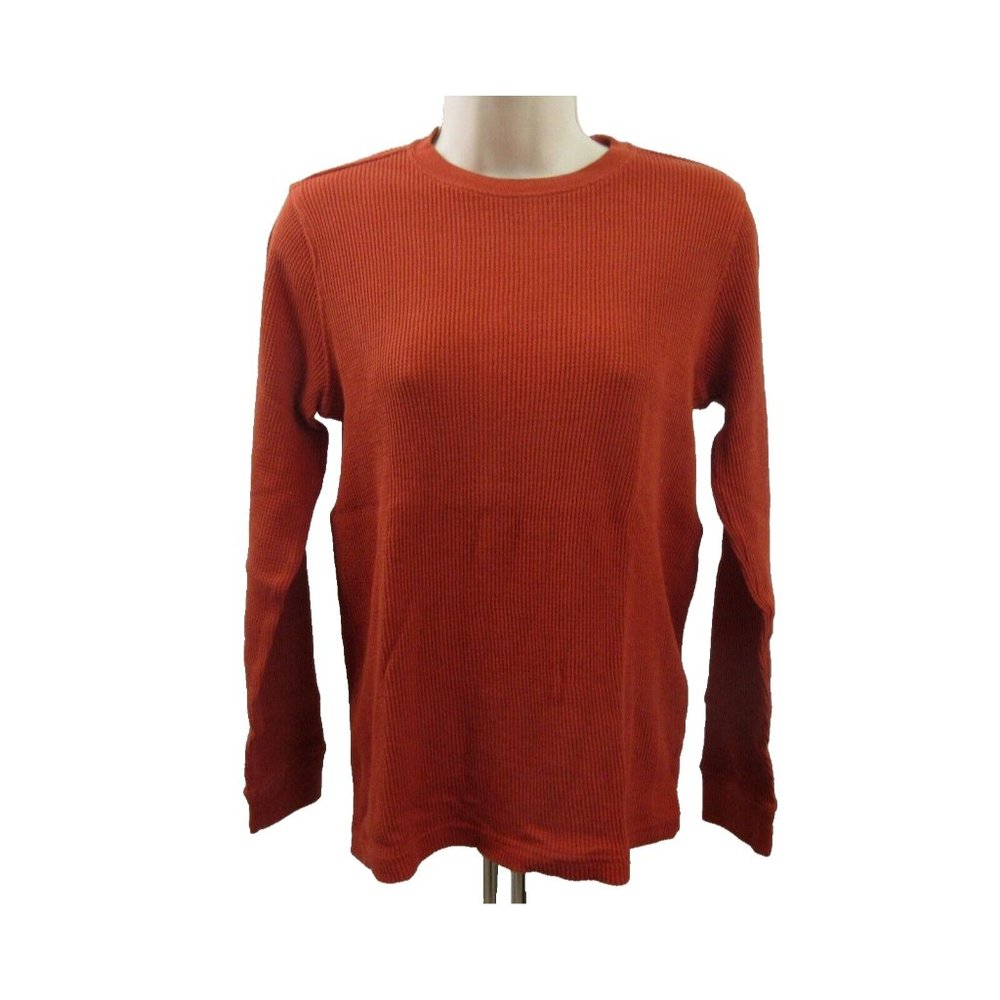 Urban Pipeline T-Shirt Size Large Burnt Orange Waffle Knit Thermal Long Sleeves